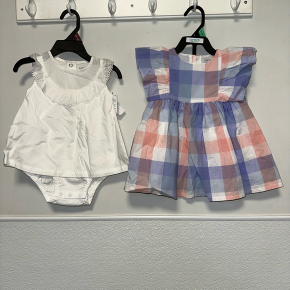 Carter’s Baby Girl Lot of 2 Dresses Spring Summer 12 M & 6-9 M NWT NEW Sundress - Picture 9 of 16